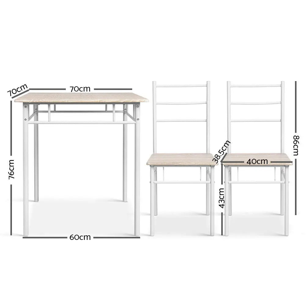 Artiss 3 Piece Dining Set - Natural Deals499