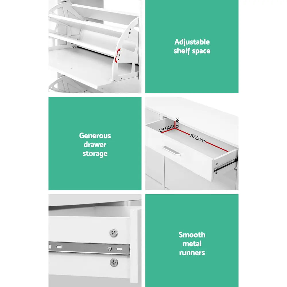 Artiss 36 Pairs Shoe Cabinet Rack Organisers Storage Shelf Drawer Cupboard White from Deals499 at Deals499