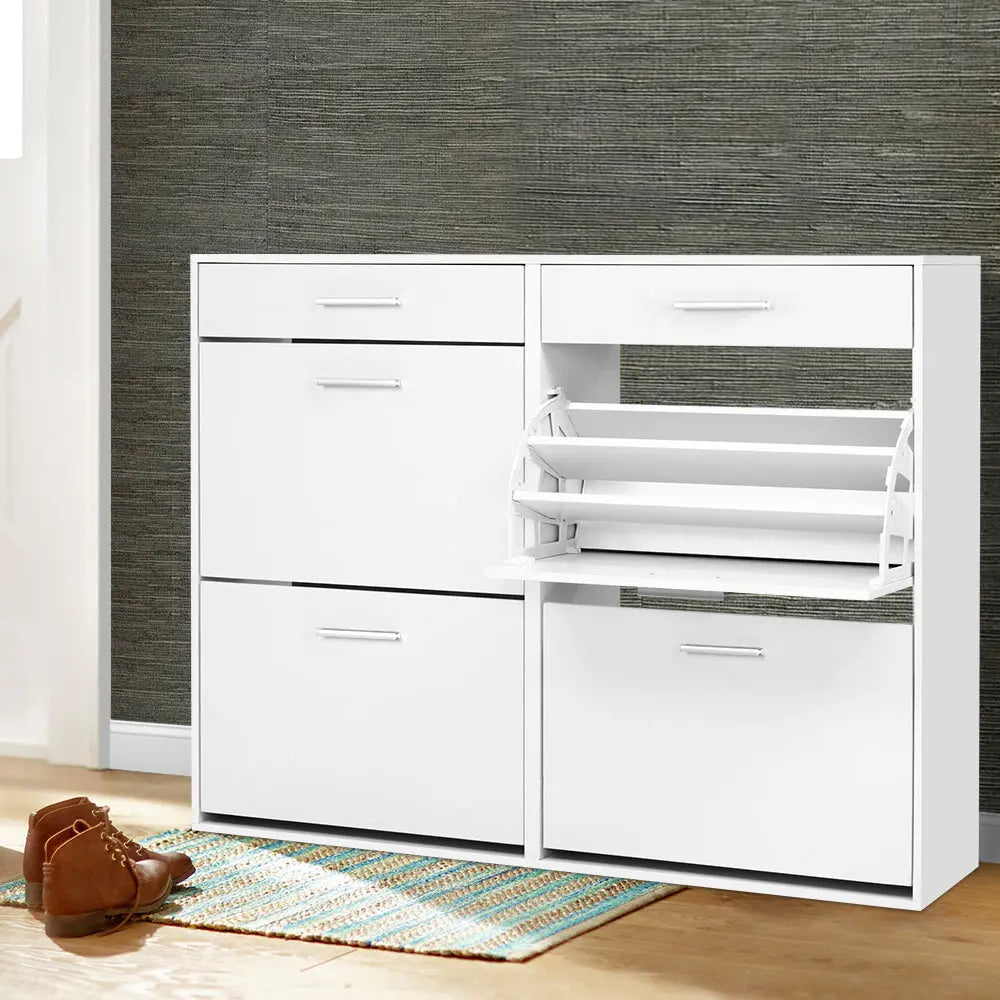 Artiss 36 Pairs Shoe Cabinet Rack Organisers Storage Shelf Drawer Cupboard White from Deals499 at Deals499