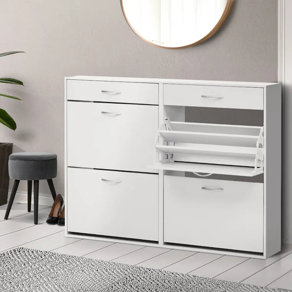 Artiss 36 Pairs Shoe Cabinet Rack Organisers Storage Shelf Drawer Cupboard White from Deals499 at Deals499