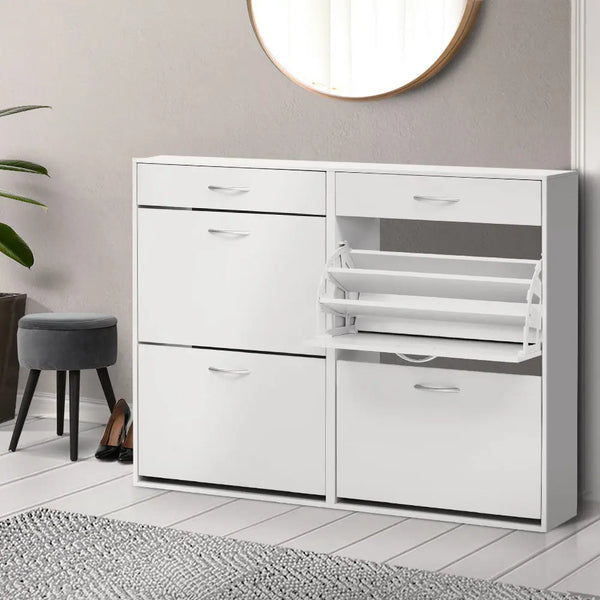 Artiss 36 Pairs Shoe Cabinet Rack Organisers Storage Shelf Drawer Cupboard White from Deals499 at Deals499