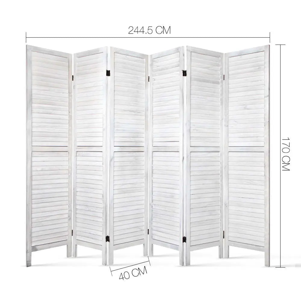 Artiss 6 Panel Room Divider Screen Privacy Wood Foldable Stand Timber White Deals499