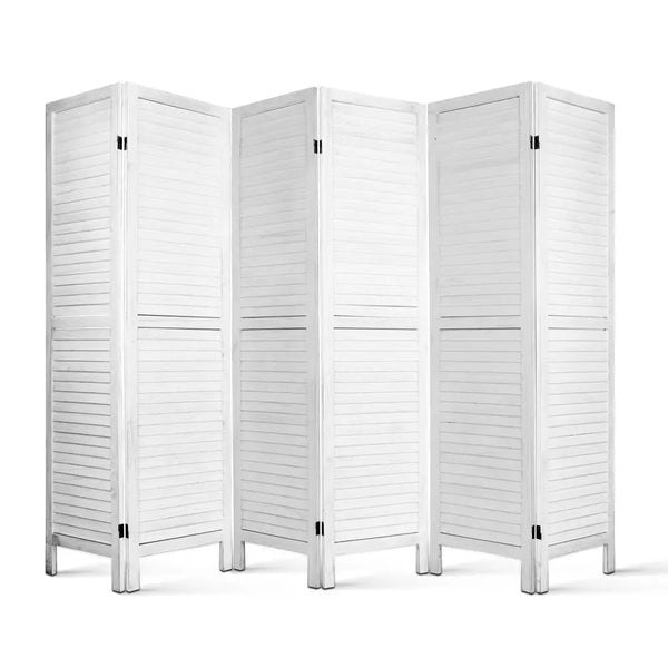 Artiss 6 Panel Room Divider Screen Privacy Wood Foldable Stand Timber White Deals499