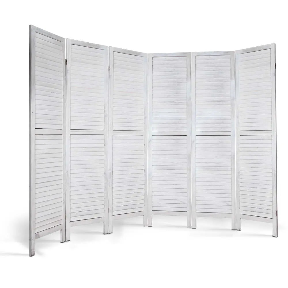 Artiss 6 Panel Room Divider Screen Privacy Wood Foldable Stand Timber White Deals499