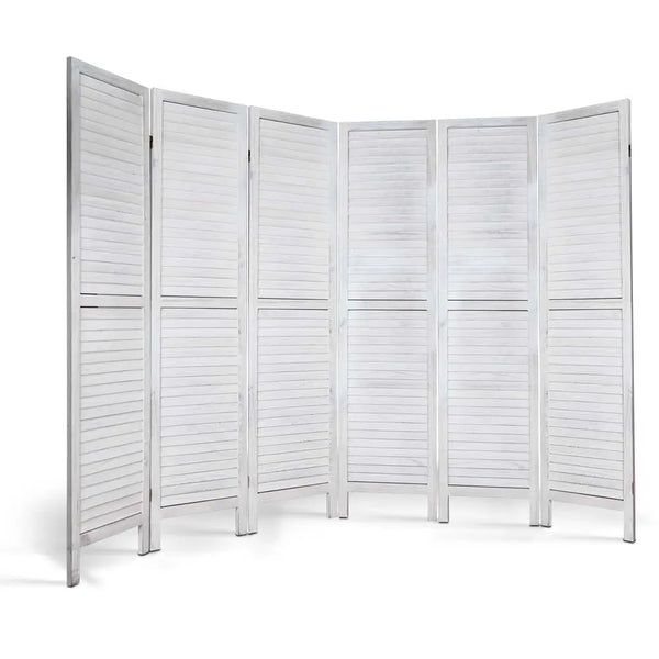 Artiss 6 Panel Room Divider Screen Privacy Wood Foldable Stand Timber White Deals499
