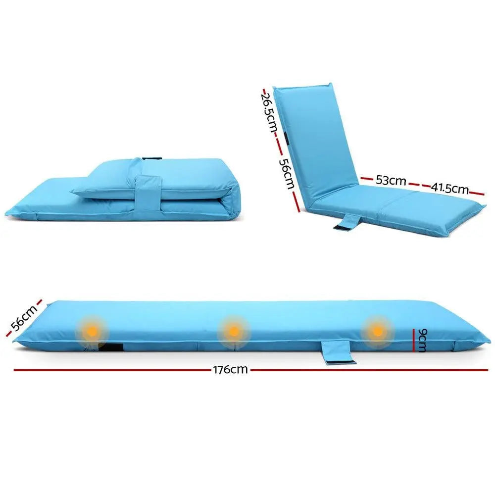 Artiss Adjustable Beach Sun Pool Lounger - Blue Deals499