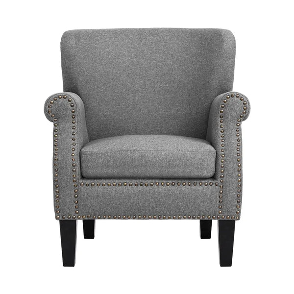 Artiss Armchair Accent Chair Retro Armchairs Lounge Accent Chair Single Sofa Linen Fabric Seat Grey Deals499