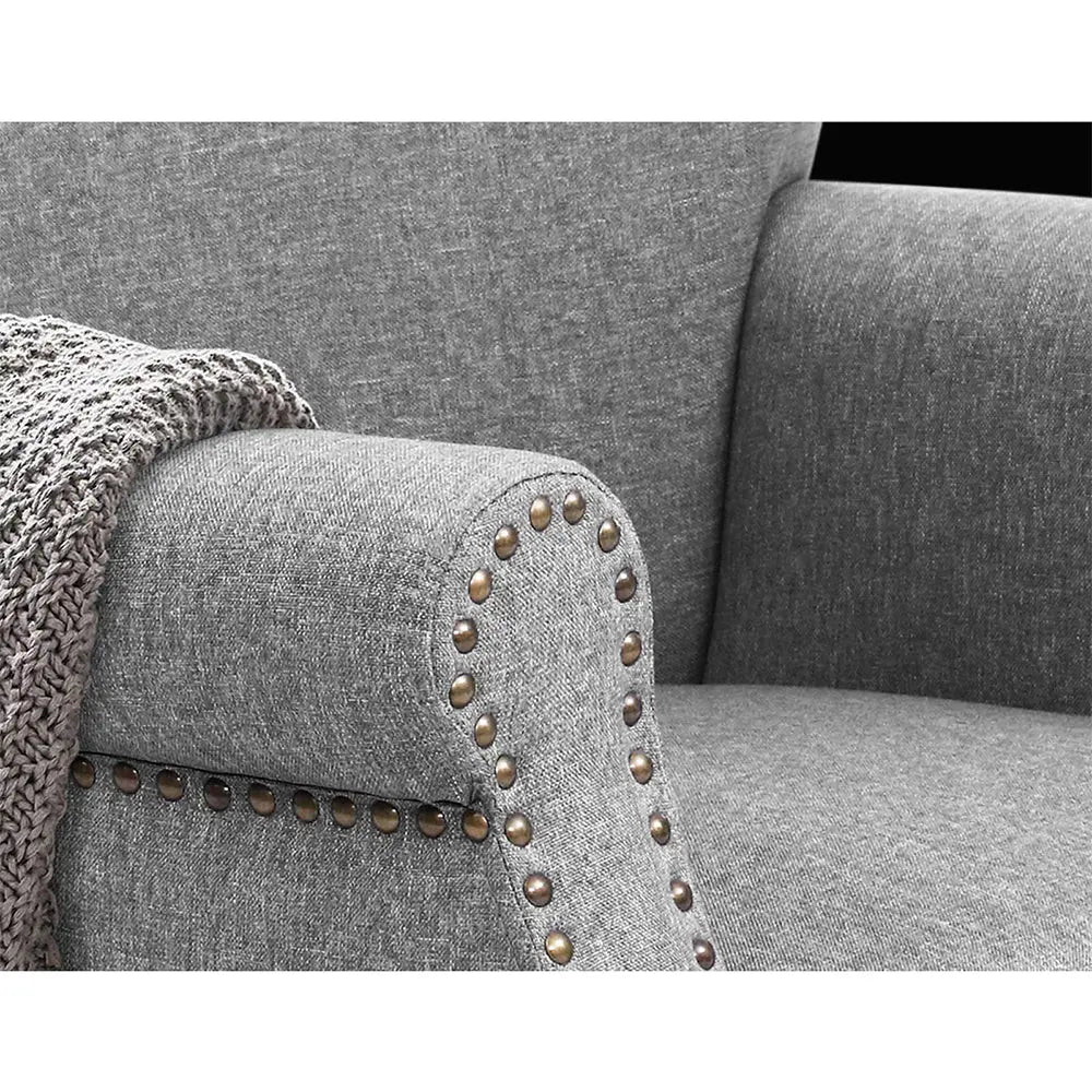 Artiss Armchair Accent Chair Retro Armchairs Lounge Accent Chair Single Sofa Linen Fabric Seat Grey Deals499