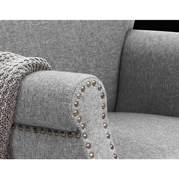 Artiss Armchair Accent Chair Retro Armchairs Lounge Accent Chair Single Sofa Linen Fabric Seat Grey Deals499