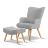 Artiss Armchair and Ottoman - Light Grey Deals499