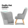 Artiss Armchair and Ottoman - Light Grey Deals499