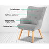 Artiss Armchair and Ottoman - Light Grey Deals499