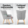 Artiss Armchair and Ottoman - Light Grey Deals499