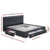Artiss Avio Bed Frame Fabric Storage Drawers - Charcoal King Deals499
