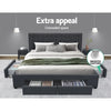 Artiss Avio Bed Frame Fabric Storage Drawers - Charcoal King Deals499