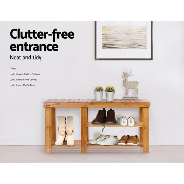 Artiss Bamboo Shoe Rack Bench Deals499