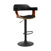 Artiss Bar Stool Curved Gas Lift PU Leather - Black and Wood Deals499