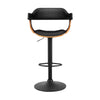 Artiss Bar Stool Curved Gas Lift PU Leather - Black and Wood Deals499