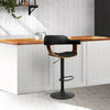 Artiss Bar Stool Curved Gas Lift PU Leather - Black and Wood Deals499
