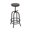 Artiss Bar Stool Industrial Round Seat Wood Metal - Black and Brown Deals499