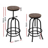 Artiss Bar Stool Industrial Round Seat Wood Metal - Black and Brown Deals499