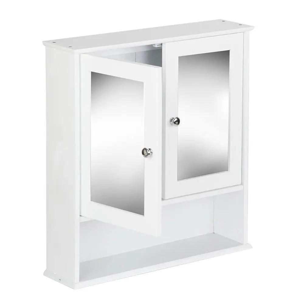 Artiss Bathroom Tallboy Storage Cabinet with Mirror - White Deals499