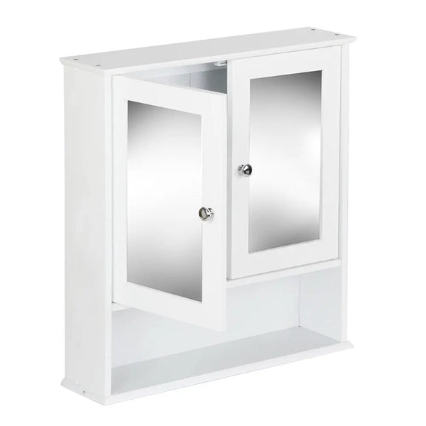 Artiss Bathroom Tallboy Storage Cabinet with Mirror - White Deals499