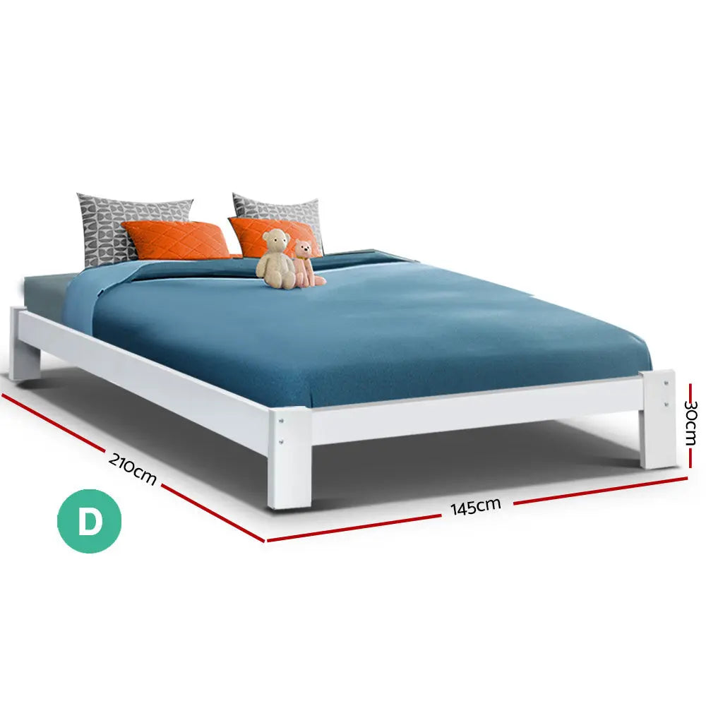 Artiss Bed Frame Double Size Wooden Bed Base JADE Timber Foundation Mattress Deals499