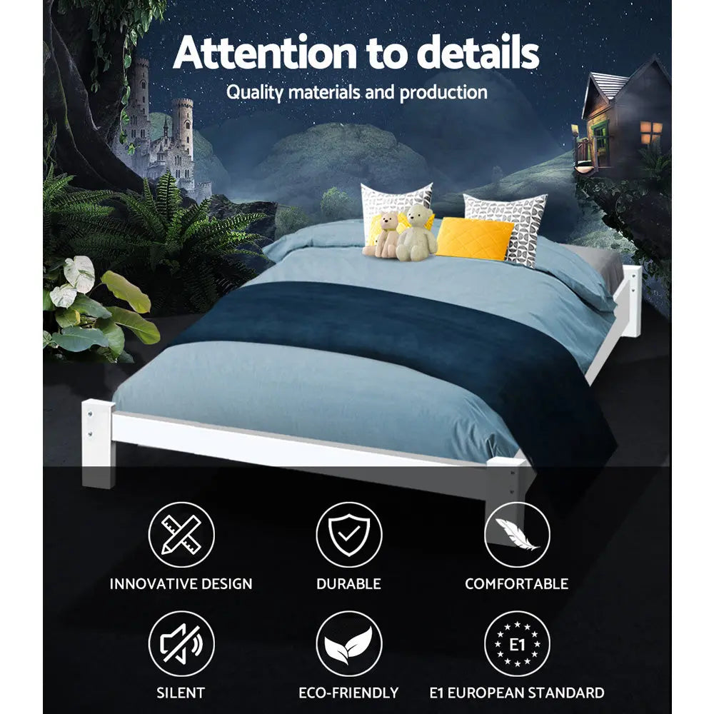 Artiss Bed Frame Double Size Wooden Bed Base JADE Timber Foundation Mattress Deals499
