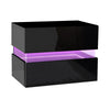 Artiss Bedside Table 2 Drawers RGB LED Side Nightstand High Gloss Cabinet Black Deals499