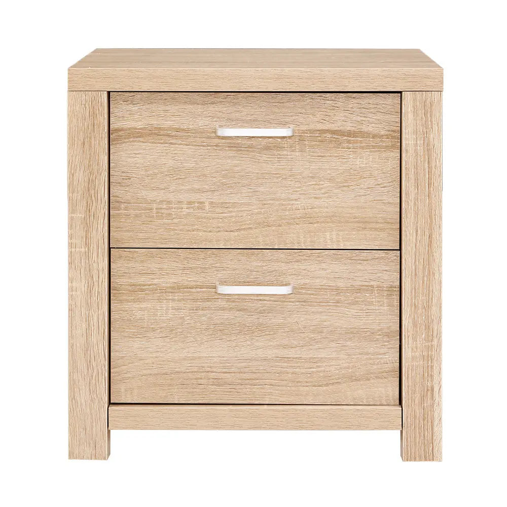 Artiss Bedside Table Lamp Side Tables Drawers Nightstand Unit Beige Wood Deals499