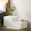 Artiss Bedside Tables 2 Drawers Side Table RGB LED High Gloss Nightstand White Deals499