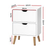 Artiss Bedside Tables Drawers Side Table Nightstand White Storage Cabinet Wood Deals499