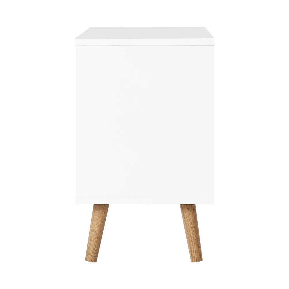 Artiss Bedside Tables Drawers Side Table Nightstand White Storage Cabinet Wood Deals499