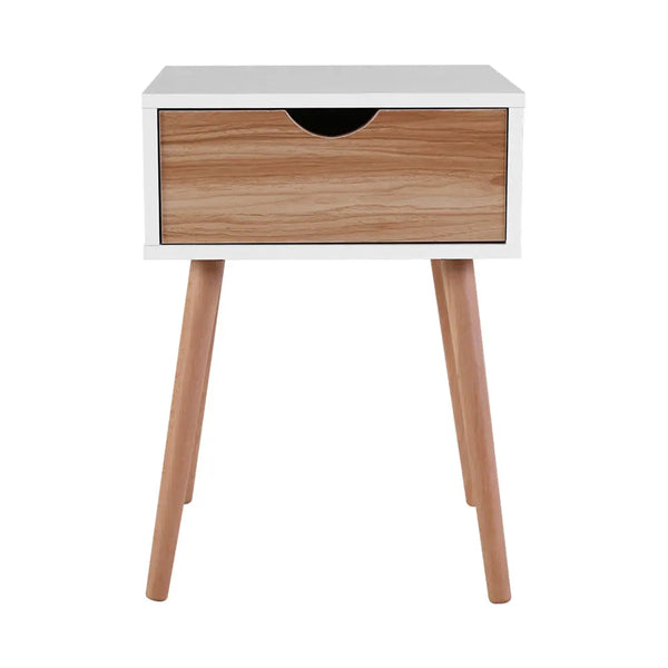 Artiss Bedside Tables Drawers Side Table Storage Cabinet Nightstand Solid Wood Legs Bedroom White Deals499