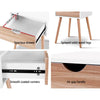 Artiss Bedside Tables Drawers Side Table Storage Cabinet Nightstand Solid Wood Legs Bedroom White Deals499