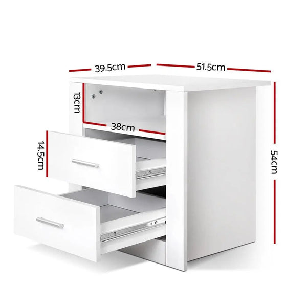 Artiss Bedside Tables Drawers Storage Cabinet Drawers Side Table White Deals499
