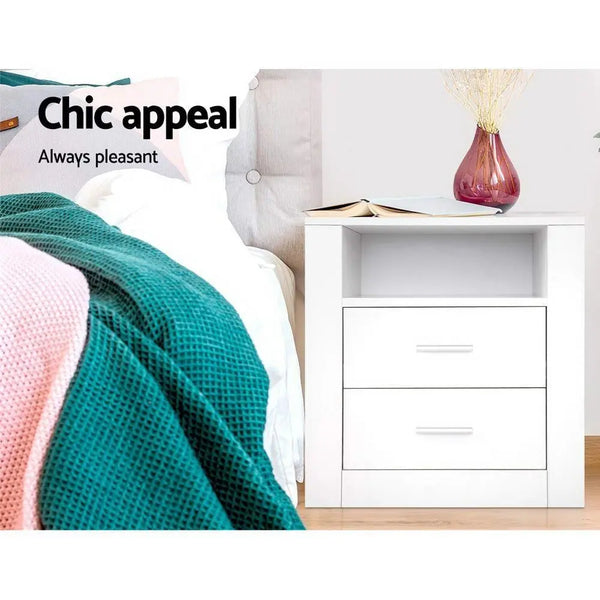 Artiss Bedside Tables Drawers Storage Cabinet Drawers Side Table White Deals499