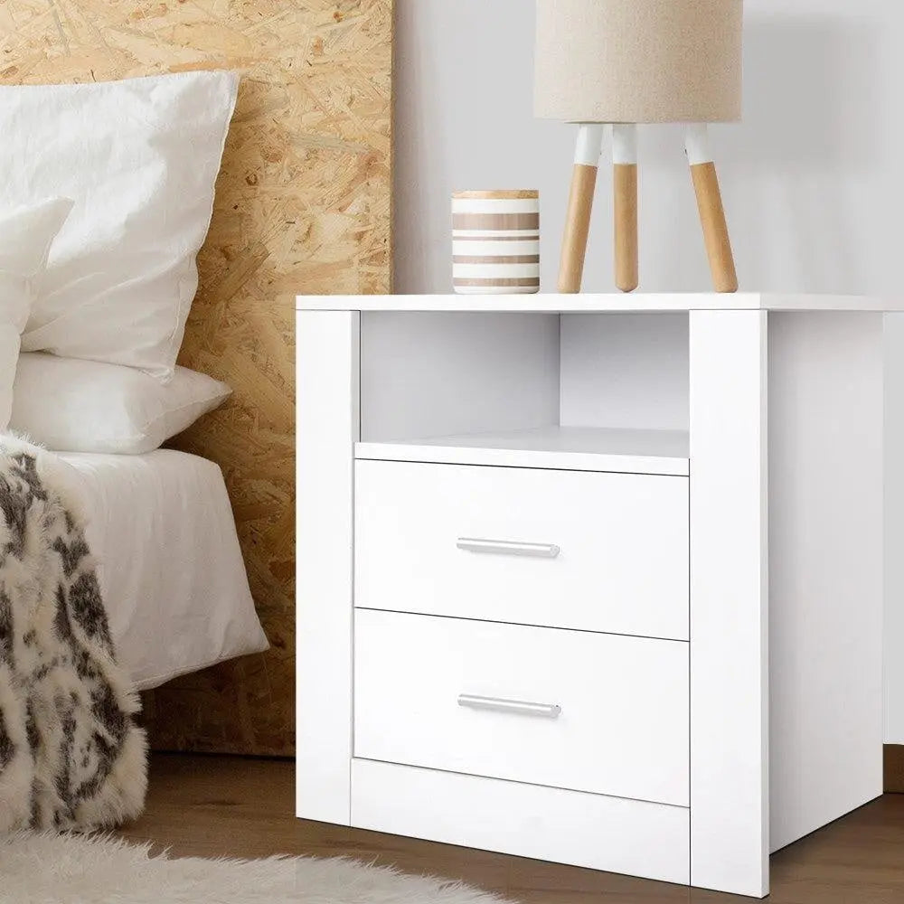 Artiss Bedside Tables Drawers Storage Cabinet Drawers Side Table White Deals499