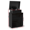 Artiss Bedside Tables Side Table 3 Drawers RGB LED High Gloss Nightstand Black Deals499