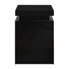Artiss Bedside Tables Side Table 3 Drawers RGB LED High Gloss Nightstand Black Deals499
