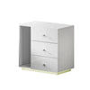 Artiss Bedside Tables Side Table RGB LED 3 Drawers Nightstand High Gloss White Deals499