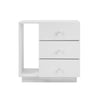 Artiss Bedside Tables Side Table RGB LED 3 Drawers Nightstand High Gloss White Deals499