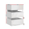Artiss Bedside Tables Side Table RGB LED Lamp 3 Drawers Nightstand Gloss White Deals499