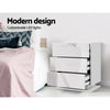 Artiss Bedside Tables Side Table RGB LED Lamp 3 Drawers Nightstand Gloss White Deals499