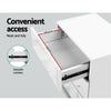 Artiss Bedside Tables Side Table RGB LED Lamp 3 Drawers Nightstand Gloss White Deals499
