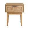 Artiss Bedside Tables Table 1 Drawer Storage Cabinet Rattan Wood Nightstand Deals499