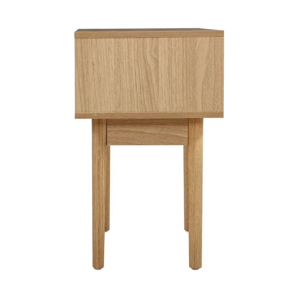 Artiss Bedside Tables Table 1 Drawer Storage Cabinet Rattan Wood Nightstand Deals499