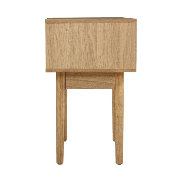 Artiss Bedside Tables Table 1 Drawer Storage Cabinet Rattan Wood Nightstand Deals499
