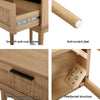 Artiss Bedside Tables Table 1 Drawer Storage Cabinet Rattan Wood Nightstand Deals499